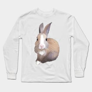 cute baby brown white rabbit _ Bunniesmee Long Sleeve T-Shirt